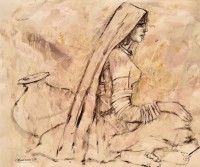 Moazzam Ali, 20 x 24 Inch, Watercolor on Paper, Figurative Painting, AC-MOZ-113